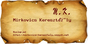Mirkovics Keresztély névjegykártya